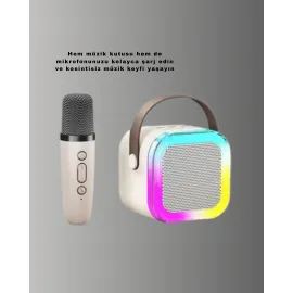 Karaoke Mikrofon Hoparlör Seti 6 Saat Kullanım Süresi