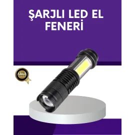 Şarjlı Mini Led El Feneri 2000 Lümen Su Geçirmez
