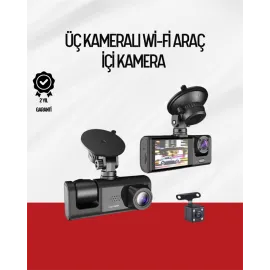 170° Geniş Açı Ön-Arka-İç Kamera Seti – Tam Kapsamlı Araç Güvenliği