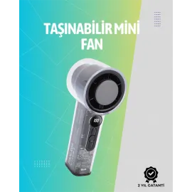 Mini El Fanı | 3000Mah Pil | Type-C Şarj Girişi | Kompakt Ve Hafif Tasarım