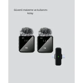 2In1 Kablosuz Yaka Mikrofonu Ios Ve Android Uyumlu
