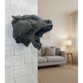 Siyah Ayı Figürü Duvar Dekoru Asılabilir Hediyelik Heykel 25X19 Cm (Kopya)