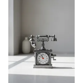 N8808B Telefon Şeklinde Çalar Saat Gümüş