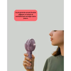 Masaüstü ve Elde Kullanıma Uygun Su Buharlı Şarjlı Fan
