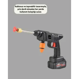 Yüksek Basınçlı Şarjlı Yıkama Tabancası Su Tabancası Hortumlu
