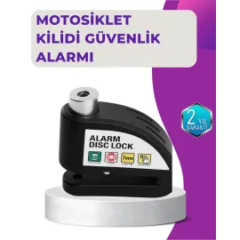 110 Db Alarm Disk Kilidi Motosiklet Scooter Bisiklet Güvenlik