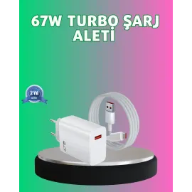 67 Watt Güçlü Turbo Şarj Aleti Samsung Note 10 Note 20 Uyumlu