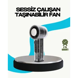 Sessiz Çalışan Taşınabilir Fan | USB Şarjlı ve Kompakt Tasarım