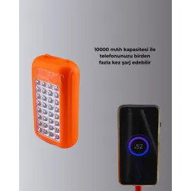 Güneş Paneli ile Şarj Olan 32 LED’li Powerbank Cihazı