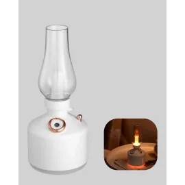 Usb Şarjlı Retro Gaz Lambası Hava Nemlendirici Led Atmosfer Işıklı