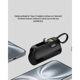 Led Göstergeli 2000Mah Cep Tipi Hızlı Şarj Powerbank