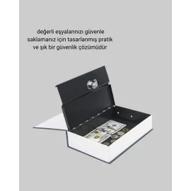 Gizli Kitap Kasa – Metal Gövdeli, Anahtarlı