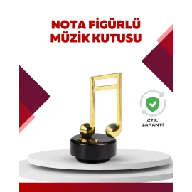 Altın Nota Temalı Müzik Kutusu  Müzikli Hediyelik