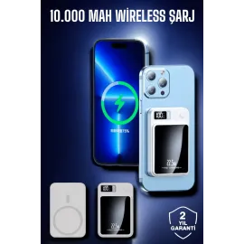 22.5W Magsafe Kablosuz Şarjlı Powerbank Dijital Ekran ve Hızlı Şarj