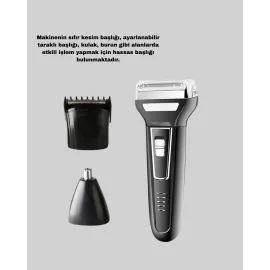 İnsua 3 Başlıklı Profesyonel Tıraş Makinesi – Sıfır Kesim, Hassas Başlık, Güçlü Motor