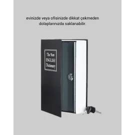 Sözlük Görünümlü Gizli Kitap Kasa – Anahtarlı Metal İç Kasa, Kompakt Boyut, Şık ve Güvenli Tasarım