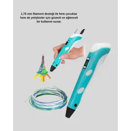 3D Kalem Ergonomik Ve 1.75 Mm Filament Destekli Fdm Yazıcı Kalemi