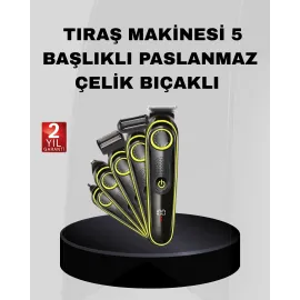 5’I 1 Arada Şarjlı Erkek Bakım Seti Led Göstergeli Ve Suya Dayanıklı