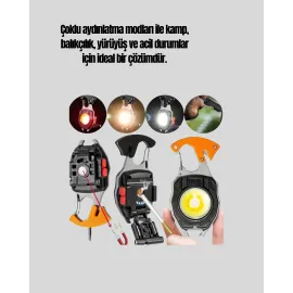 Led Işıklı Acil Durum Düdüklü Anahtarlık Fener