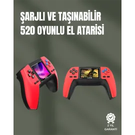 P5 Gamepad Retro Konsol – Nostaljik Oyun Deneyimi, 520 Klasik Oyun Seçeneği