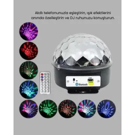 Rgb Led Disko Topu Projektör – Ev Partileri, Doğum Günleri Ve Eğlence İçin Işık Şovu