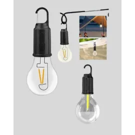 Taşınabilir Şarjlı LED Kamp Lambası – Type-C Girişli ve Kancalı Tasarım