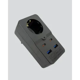 Akıllı Akım Dengelemeli Priz 2500W 4 USB Type C Çıkışlı