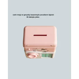 Çocuklar İçin Pembe Atm Görünümlü Elektronik Kumbara