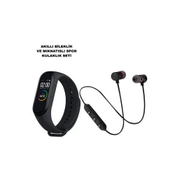 M6 Akıllı Bileklik Ve Bluetooth Spor Kulaklık 2’Li Set
