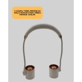 5 Kanatlı Sessiz Mini Fan 3 Vitesli Katlanabilir Asılabilir