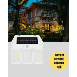 3 in 1 Solar Duvar Lambası – IP65 Su Geçirmez, Hareket Sensörlü