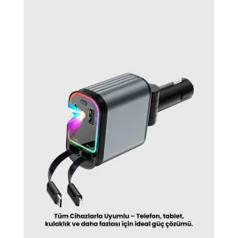 BMW, Mercedes, Audi, Volkswagen Araçlar için 4’ü 1 Arada Hızlı Şarj Cihazı
