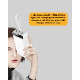 22.5W PD Destekli Taşınabilir Şarj Cihazı Çoklu Çıkışlı Model Powerbank