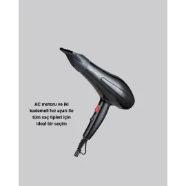 2200W Fön Makinesi – Profesyonel AC Motor, Soğuk ve Sıcak Üfleme