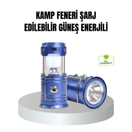 Güneş Enerjili Kamp Lambası Şarjlı Taşınabilir Kompakt Açık Hava Işığı