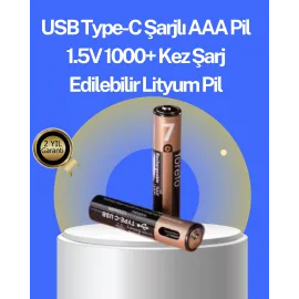 Hızlı Şarj Teknolojili Usb Şarjlı Aaa Pil – 40 Dakikada Tam Şarj