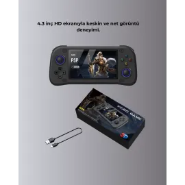 4.3” Hd Ekranlı El Konsolu 64Gb Hafıza Kartı Ve 10000 Yüklü Oyun