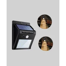 Güneş Enerjili 20 LED Hareket Sensörlü Lamba – IP65 Su Geçirmez Dış Mekan Aydınlatma