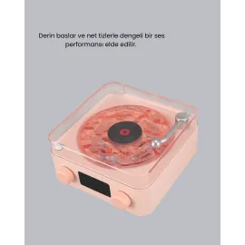 Bluetooth Hoparlörlü Gece Lambası Dijital Saatli Şeffaf Su Dalgası Işıklı Dekoratif