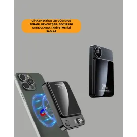 5000mAh / 10000mAh Kapasiteli Manyetik USB-C ve Kablosuz Powerbank