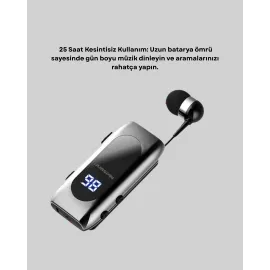 Dijital Göstergeli Bluetooth Kulaklık – Klipsli ve Şık Tasarım