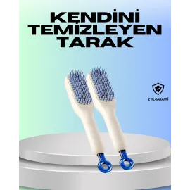 Kendini Temizleyen Ergonomik Saç Tarağı – ABS Gövde, Silikon Diş