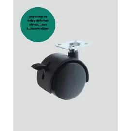 6 Cm Kilitli Tekerlek Ayak 4 Adet Sehpa Ve Ekipman Uyumlu