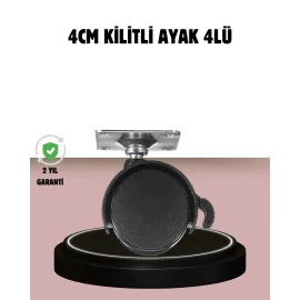 Kilitli 4 cm Tekerlek Ayak 4’lü Set Zemin Koruyucu