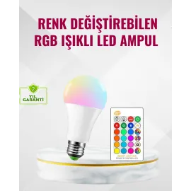 Rgb Uzaktan Kumandalı Led Ampul 16 Renk Dekoratif Aydınlatma