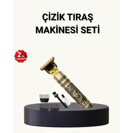 Profesyonel Çizik Tıraş Makinesi – T Çelik Bıçaklı, 120 Dakika Şarjlı Kullanım, 3 Başlıklı