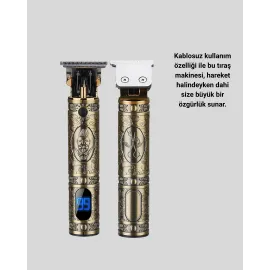 Şarjlı Kablosuz Tıraş Makinesi – 1800 Mah Batarya, Uzun Pil Ömrü, Profesyonel Sessiz Motor