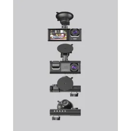 Üç Kameralı Araç Dvr Full Hd Gece Görüşlü Ve 2 Inç Ips Ekranlı