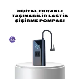Kablosuz Dijital Lastik Şişirme Pompası LED Işıklı 80W