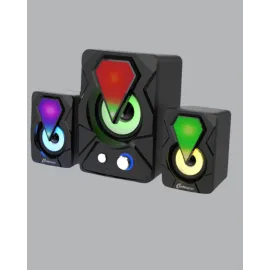Usb Bağlantılı Rgb 2.1 Hoparlör Seti Derin Bas Ve Renkli Işık
